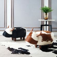 hot sell designer cute animal cowhide foot stool